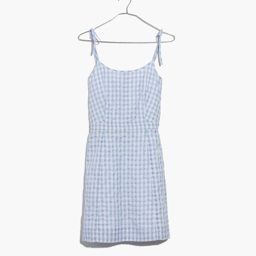 Madewell Gingham Tie Strap Dress